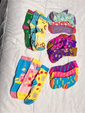 Little Miss Matched Fun and Unique Colorful Patterned Crew Socks - 10 “Pairs”